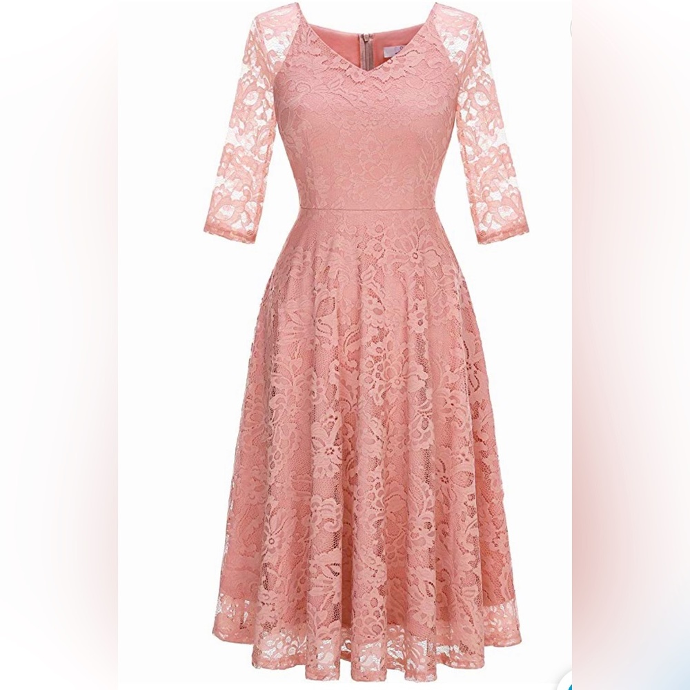 Blush lace dress